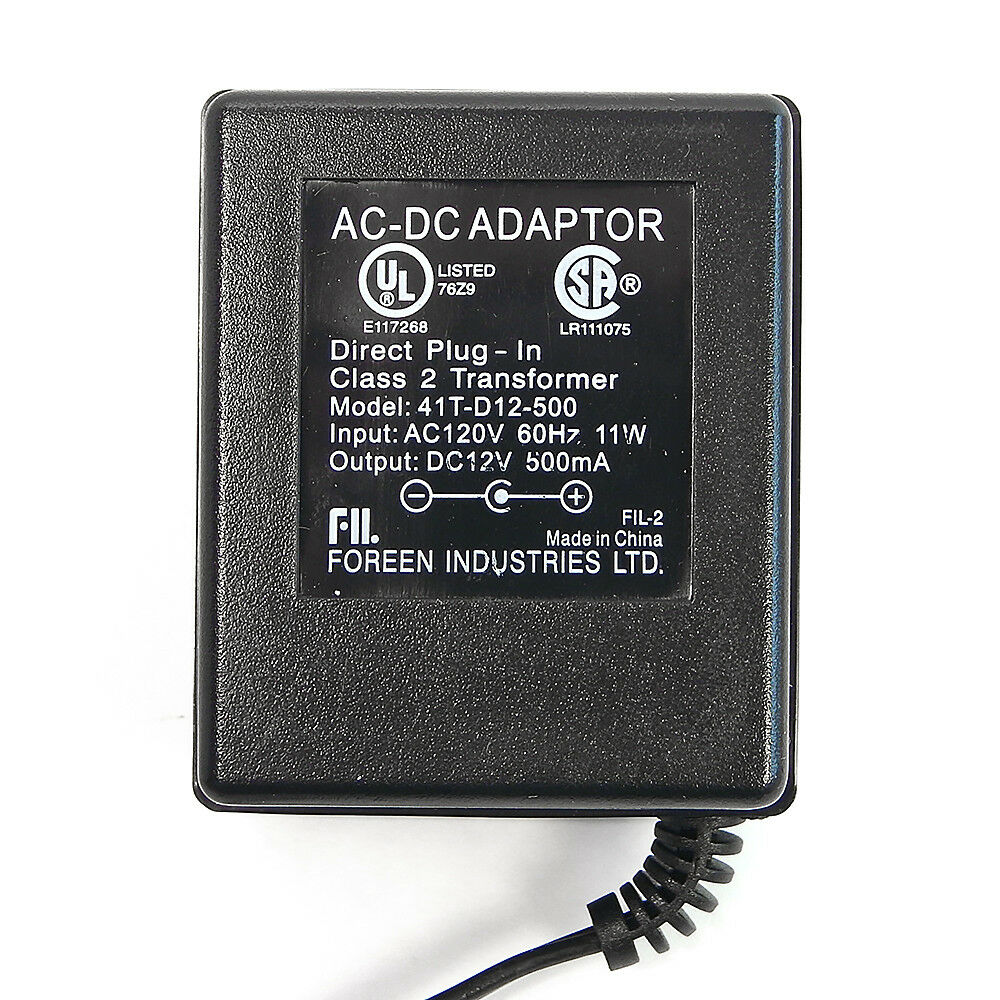 New FIL 41T-D12-500 12V 500mA Class 2 transformer plug-in AC-DC Adaptor - Click Image to Close